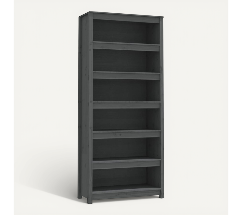 Bibliothèque Gris 80x35x183 Cm Bois De Pin Massif