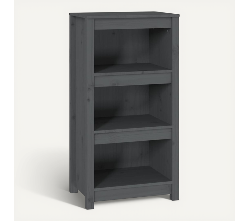 Bibliothèque Gris 50x35x97 Cm Bois De Pin Massif