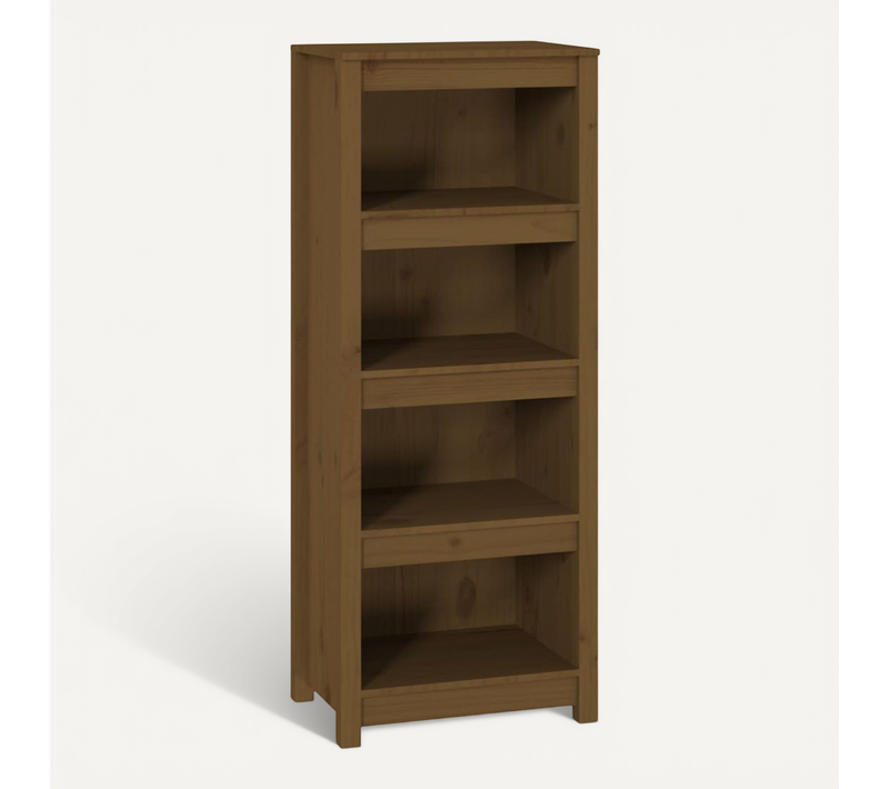 Bibliothèque Marron Miel 50x35x125,5 Cm Bois De Pin Massif