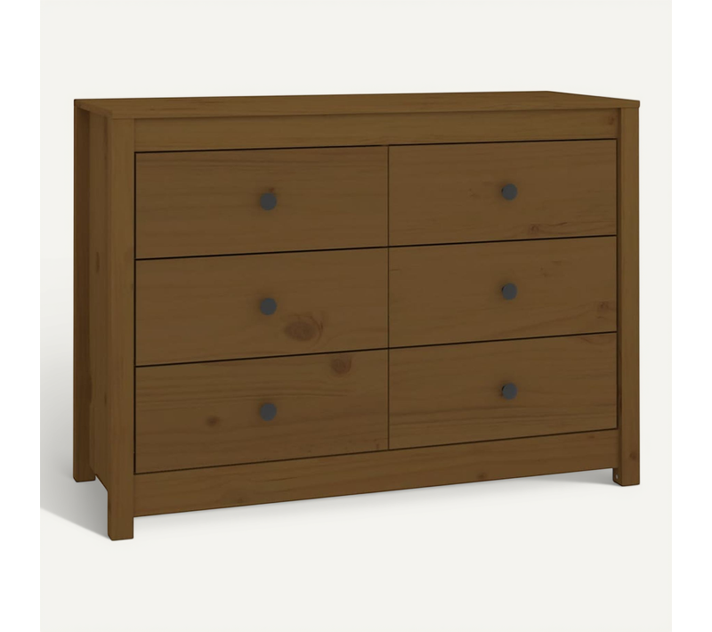 Armoire Latérale Marron Miel 100x40x72 Cm Bois De Pin Massif