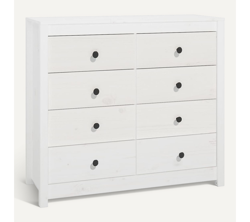 Armoire Latérale Blanc 100x40x90 Cm Bois De Pin Massif