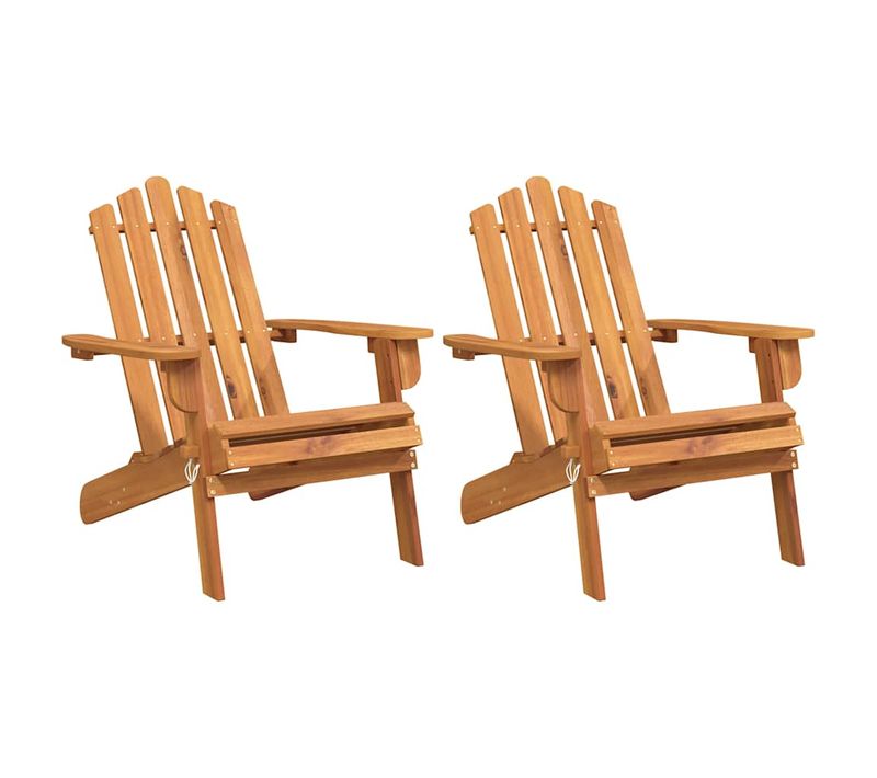 Chaises Adirondack De Jardin Lot De 2 Bois Massif D'acacia