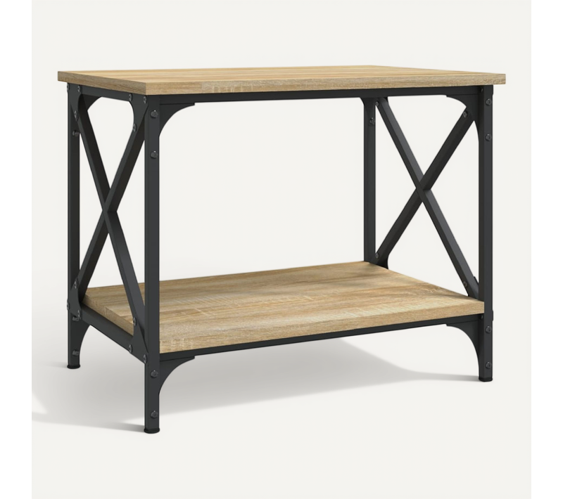 Table D'appoint Chêne Sonoma 55x38x45 Cm Bois Contreplaqué
