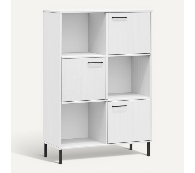 Bibliothèque Avec Pieds En Métal Blanc 90x35x128,5 Cm Bois Oslo