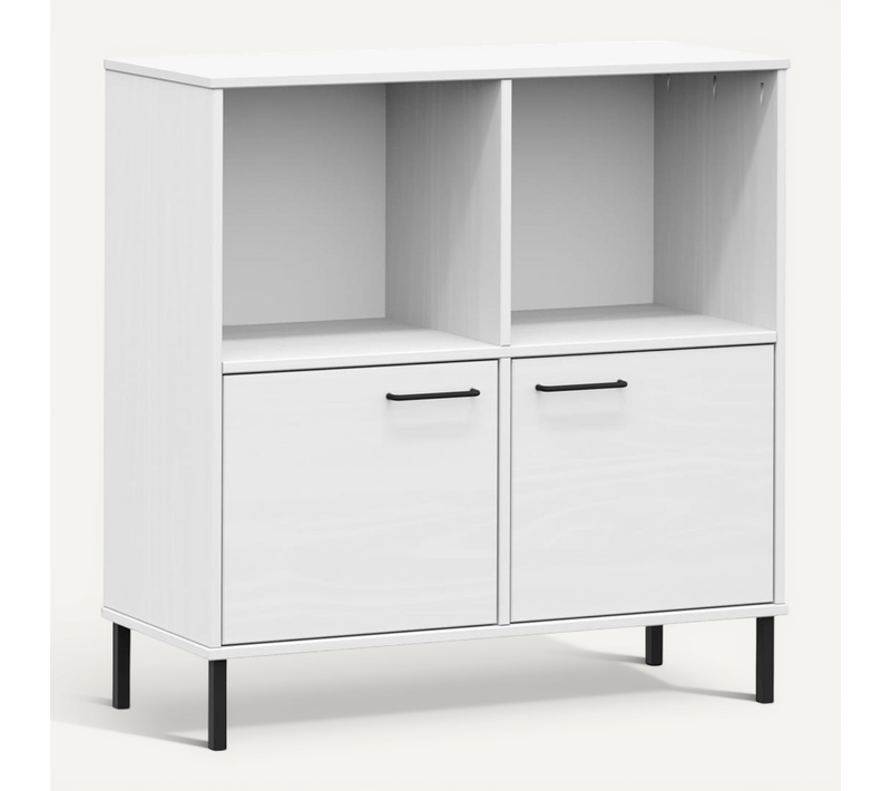 Bibliothèque Avec Pieds En Métal Blanc 90x35x90,5 Cm Bois Oslo