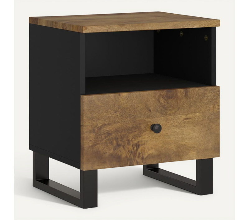 Table De Chevet Bois De Manguier Solide Et Bois Contreplaqué