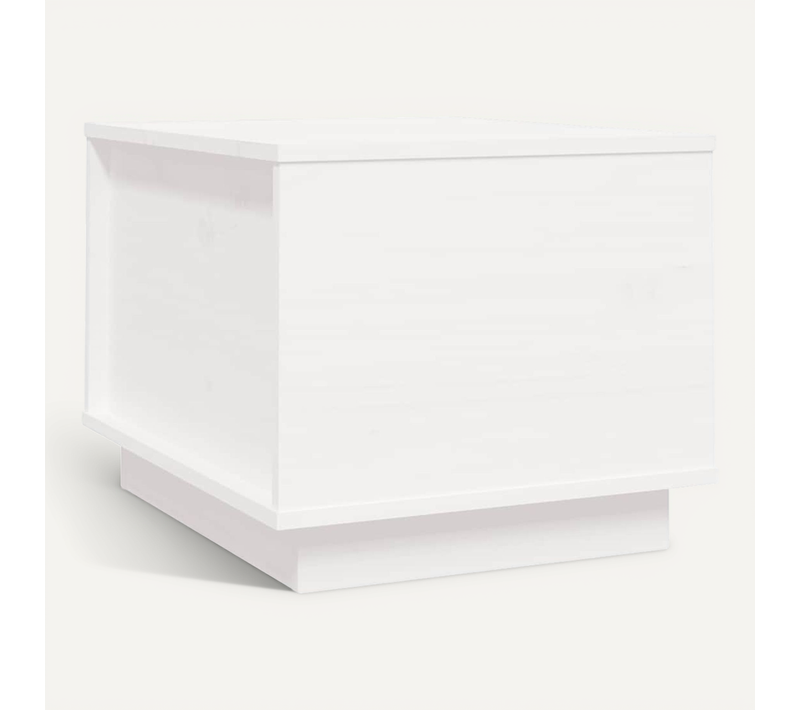 Table Basse Blanc 40x50x35 Cm Bois Massif De Pin
