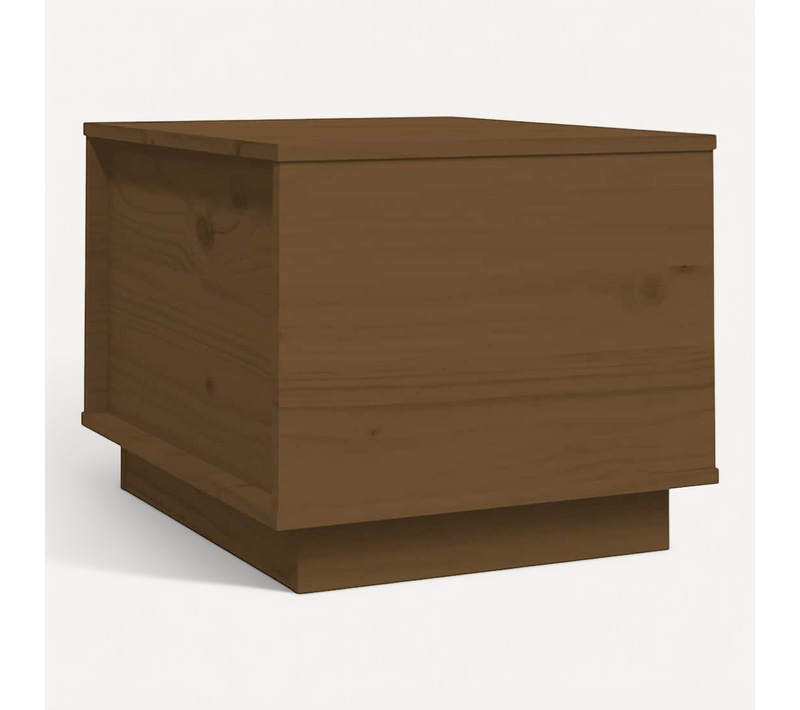 Table Basse Marron Miel 40x50x35 Cm Bois Massif De Pin