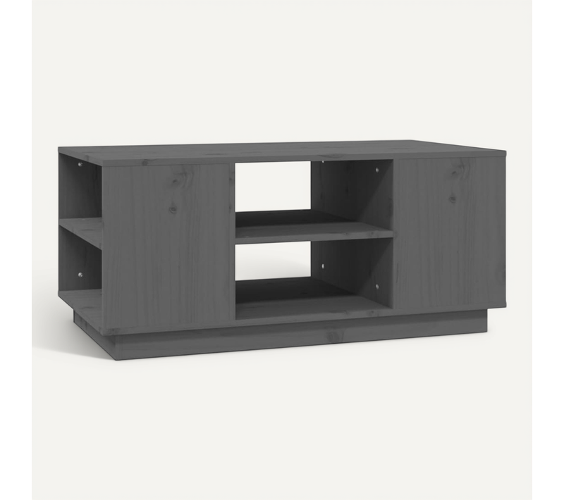 Table Basse Gris 90x49x40,5 Cm Bois Massif De Pin
