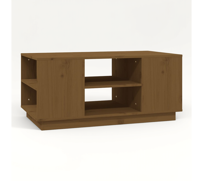 Table Basse Marron Miel 90x49x40,5 Cm Bois Massif De Pin