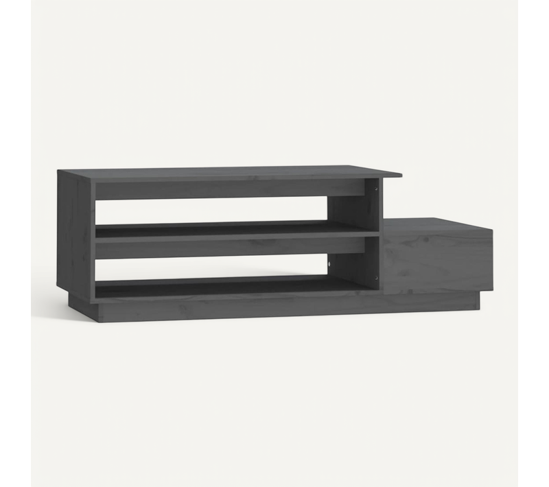 Table Basse Gris 120x50x40,5 Cm Bois Massif De Pin