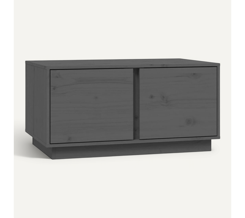 Table Basse Gris 80x50x40 Cm Bois Massif De Pin
