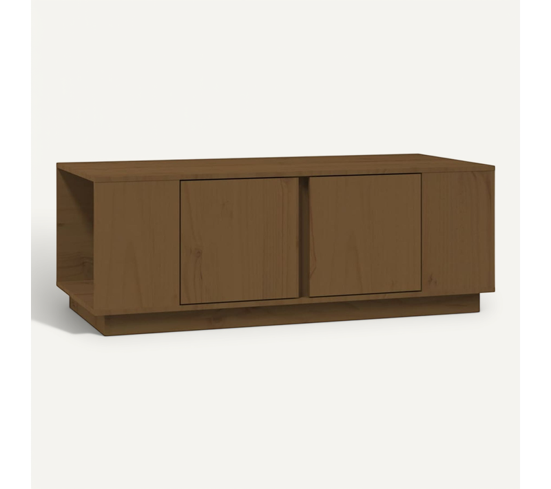 Table Basse Marron Miel 110x50x40 Cm Bois Massif De Pin