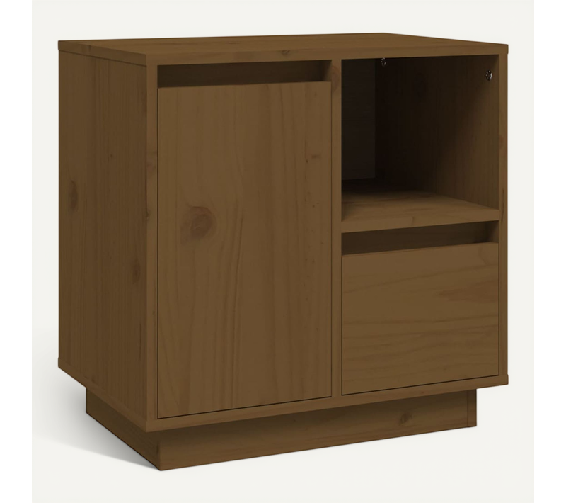 Table De Chevet Marron Miel 50x34x50 Cm Bois De Pin Massif