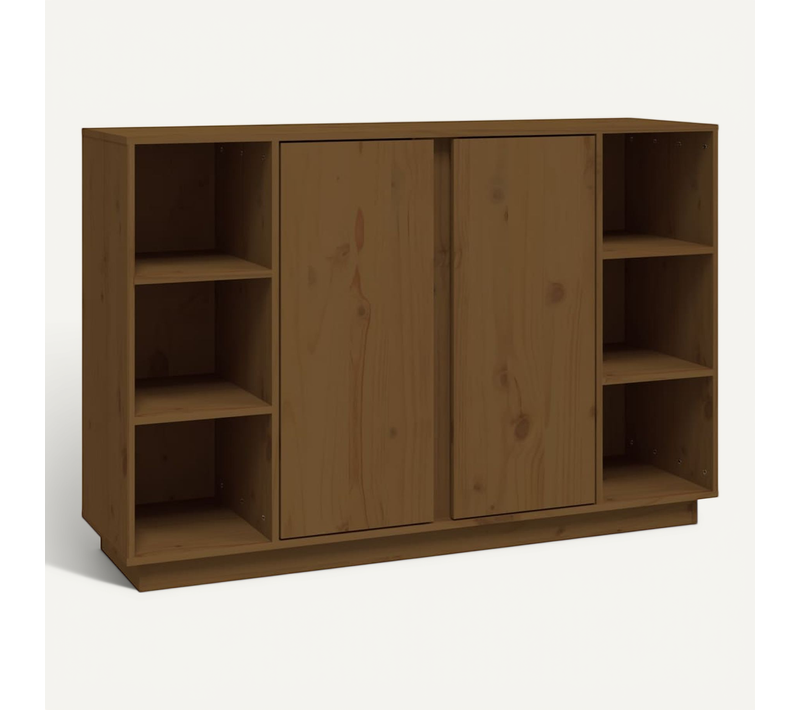 Buffet Marron Miel 120x35x80 Cm Bois Massif De Pin