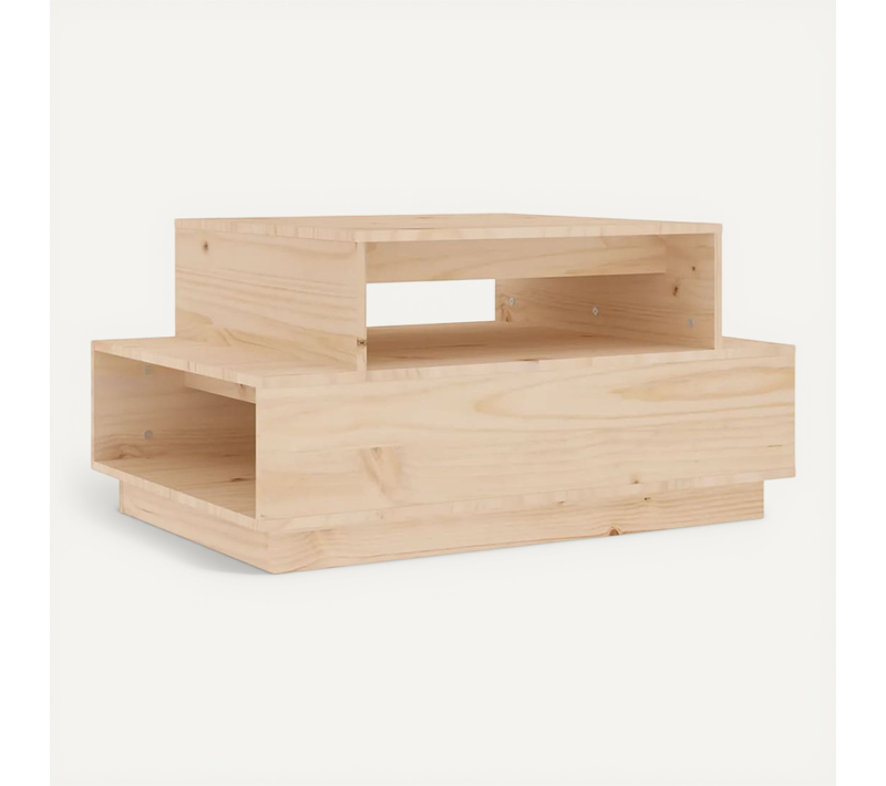 Table Basse 80x55x40,5 Cm Bois Massif De Pin