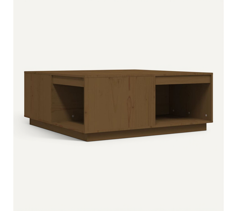 Table Basse Marron Miel 100x101x40,5 Cm Bois Massif De Pin