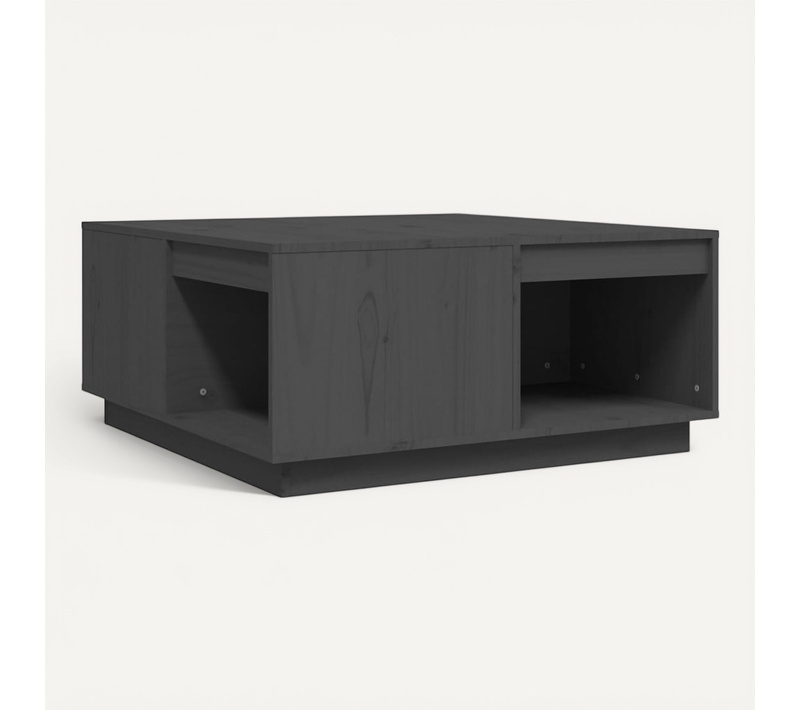 Table Basse Gris 80x81x36,5 Cm Bois Massif De Pin
