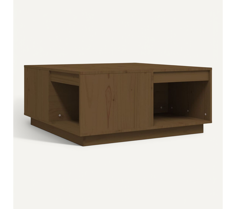 Table Basse Marron Miel 80x81x36,5 Cm Bois Massif De Pin