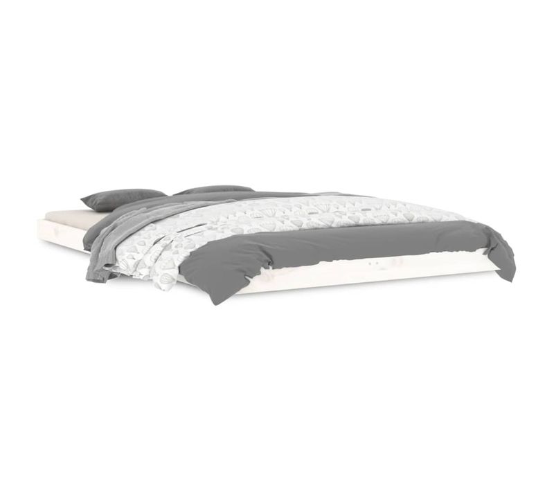 Cadre De Lit Sans Matelas Blanc 120x190 Cm Bois De Pin Massif