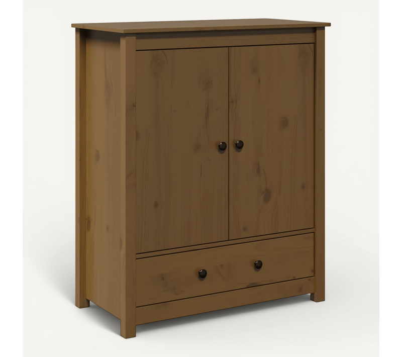 Buffet Marron Miel 83x41,5x100 Cm Bois Massif De Pin