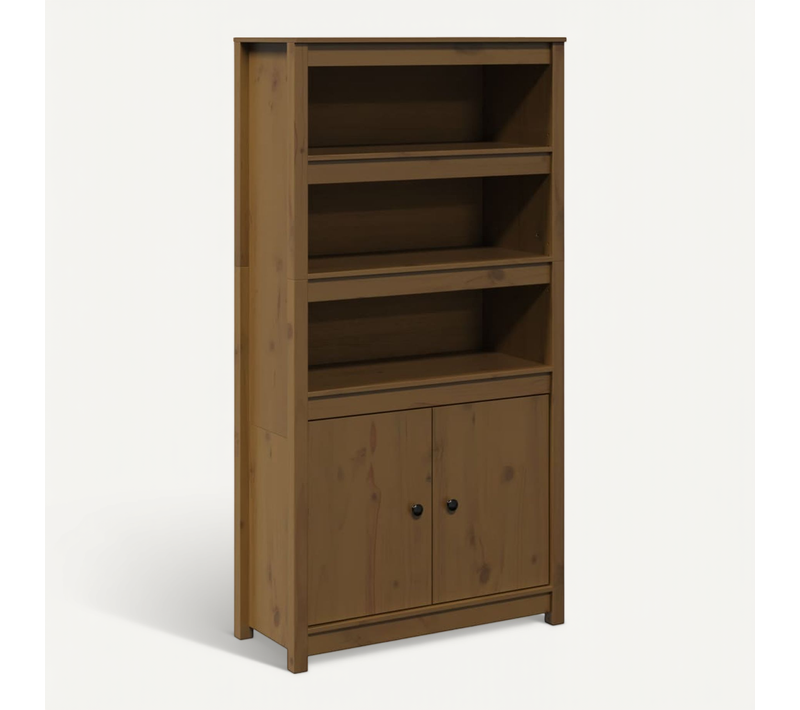 Buffet Haut Marron Miel 80x35x154 Cm Bois Massif De Pin