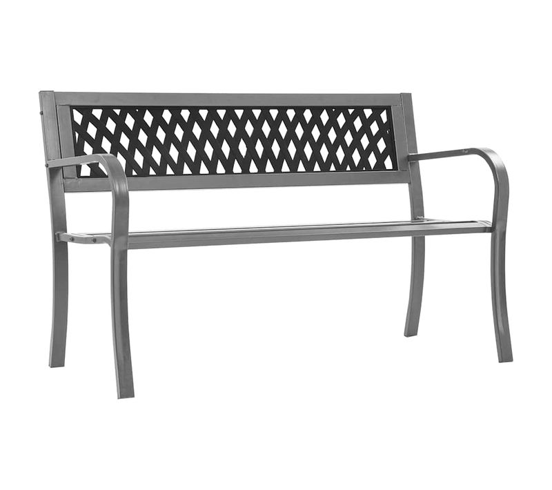Banc De Jardin Noir 120 Cm Acier