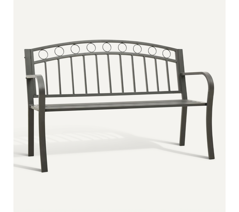 Banc De Jardin Gris 120 Cm Acier
