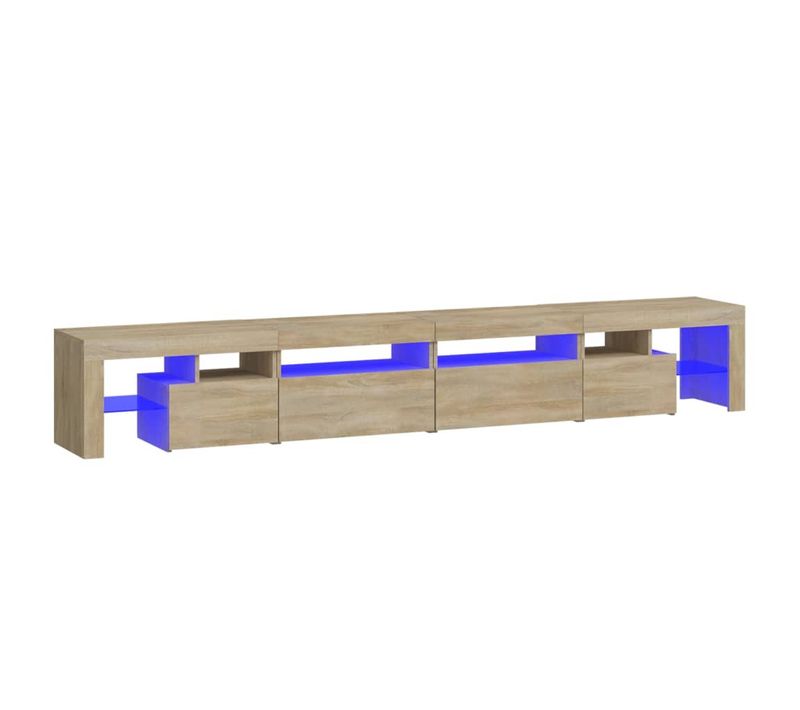 Meuble TV Avec Lumières LED Chêne Sonoma 260x36,5x40 Cm