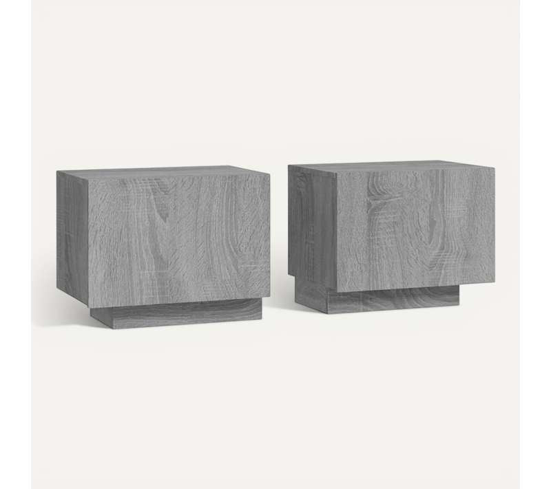 Table De Chevet Sonoma Gris 100x35x40 Cm Bois Contreplaqué