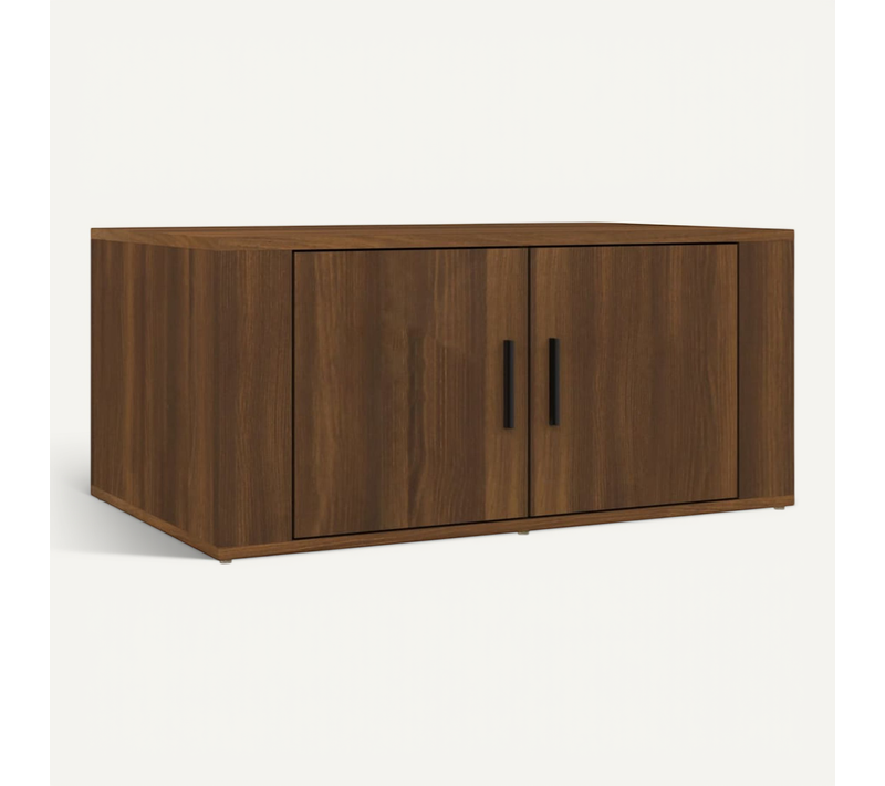 Table Basse Chêne Marron 80x50x36 Cm Bois Contreplaqué