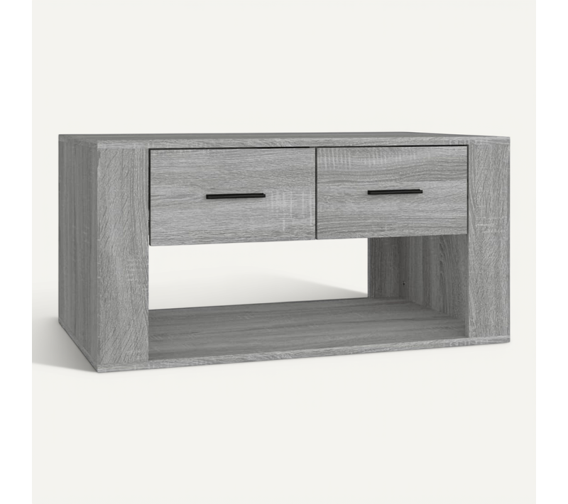 Table Basse Sonoma Gris 80x50x40 Cm Bois Contreplaqué