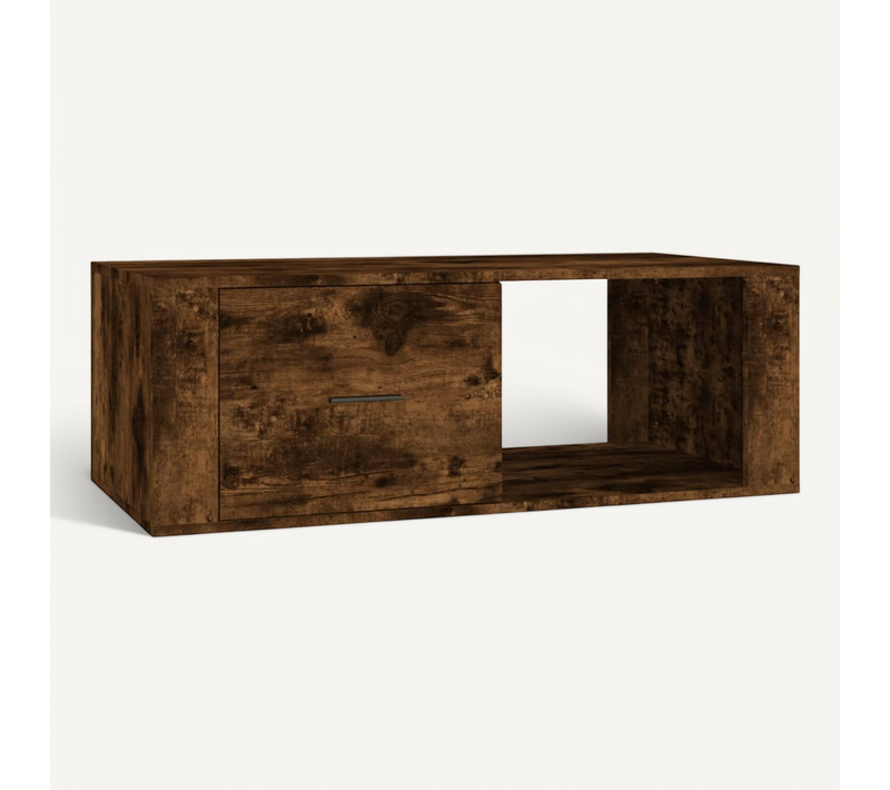 Table Basse Chêne Fumé 100x50,5x35 Cm Bois Contreplaqué