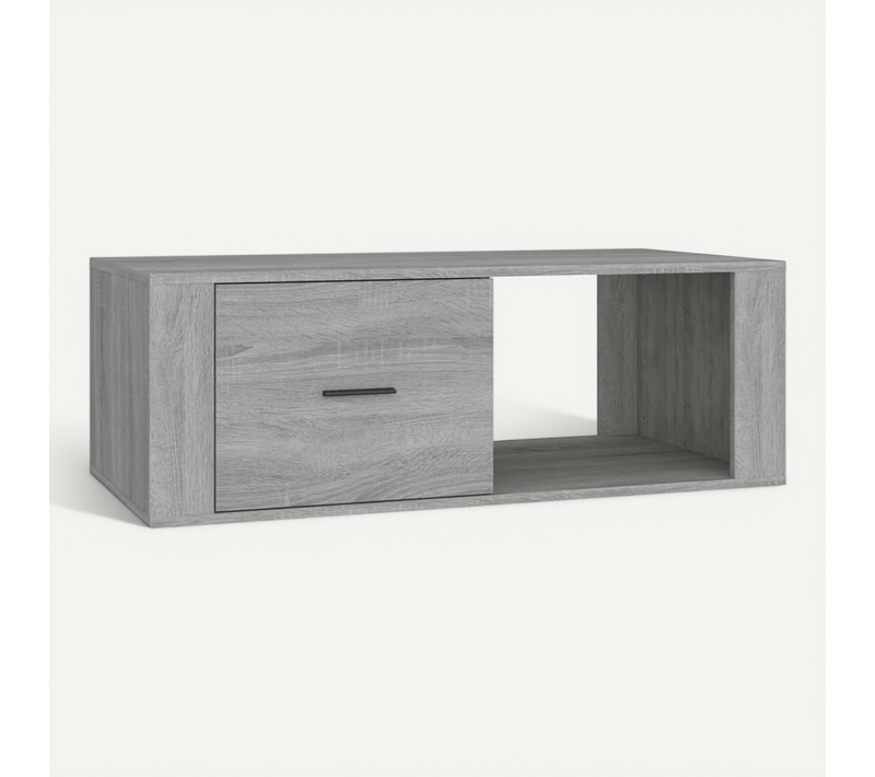 Table Basse Sonoma Gris 100x50,5x35 Cm Bois Contreplaqué