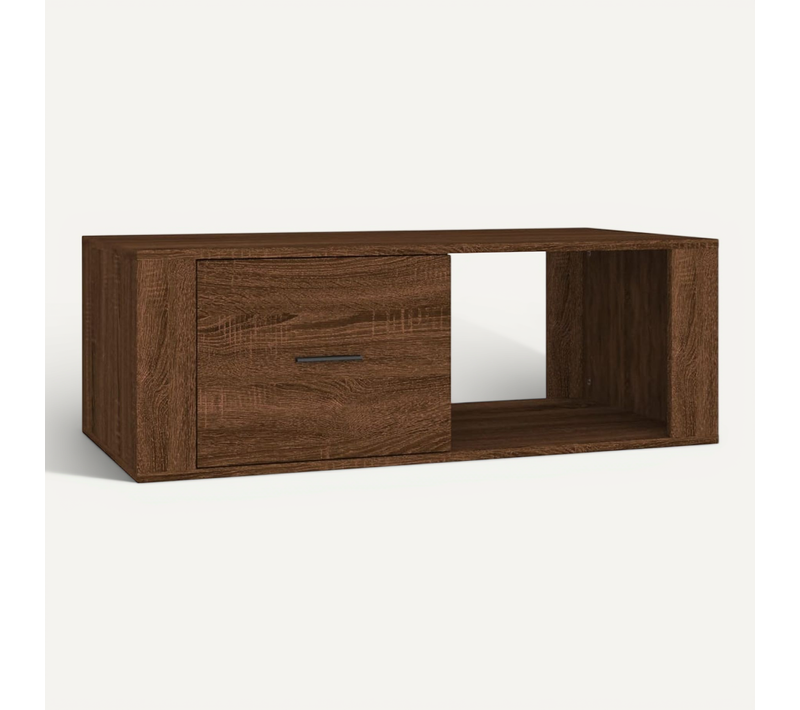 Table Basse Chêne Marron 100x50,5x35 Cm Bois Contreplaqué