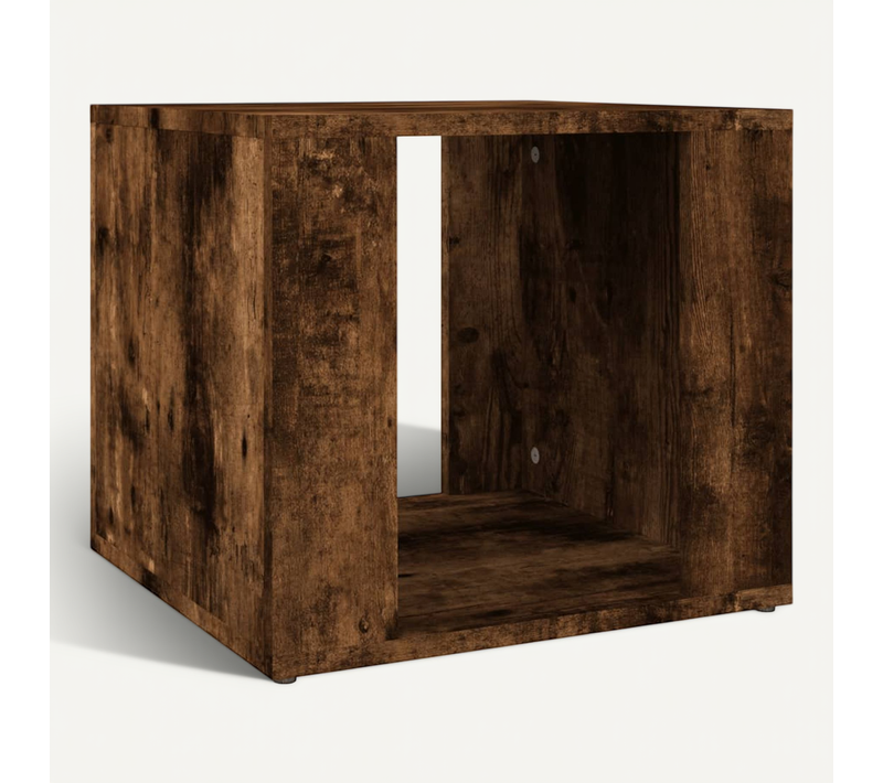 Table De Chevet Chêne Fumé 41x40x36 Cm Bois Contreplaqué