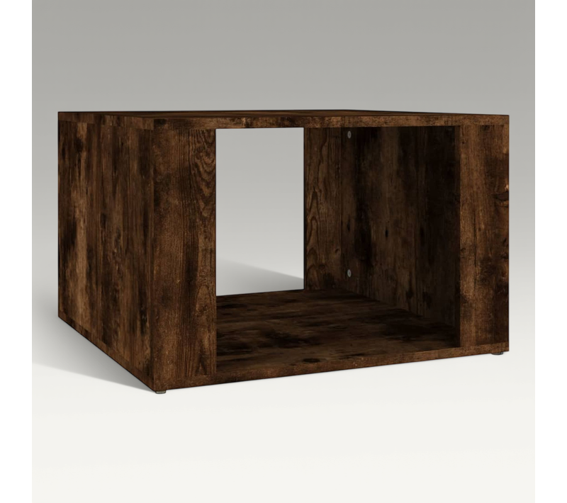 Table De Chevet Chêne Fumé 57x55x36 Cm Bois Contreplaqué