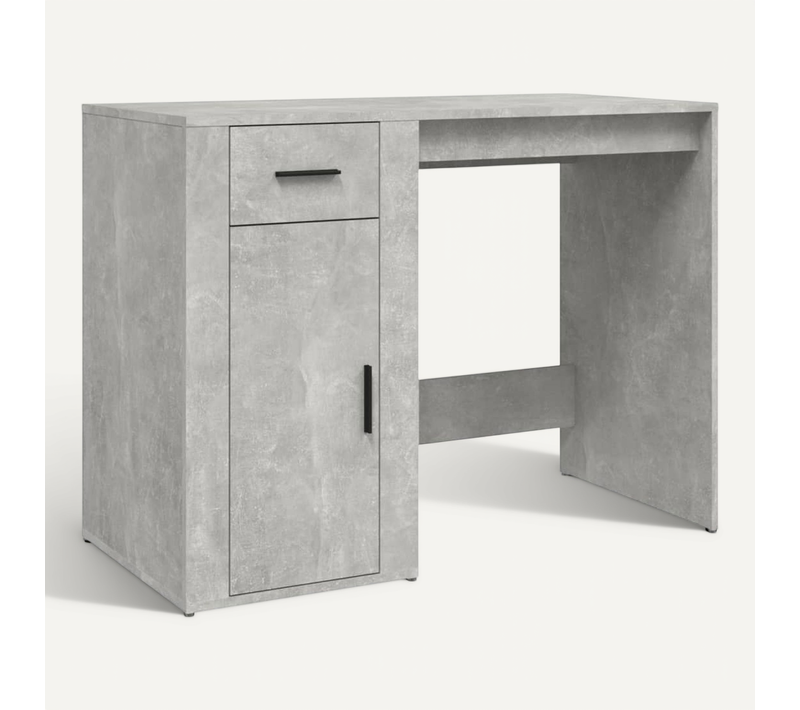 Bureau Gris Béton 100x49x75 Cm Bois Contreplaqué
