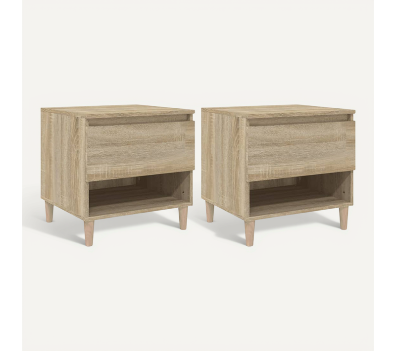 Tables De Chevet 2pcs Chêne Sonoma 50x46x50cm Bois Contreplaqué
