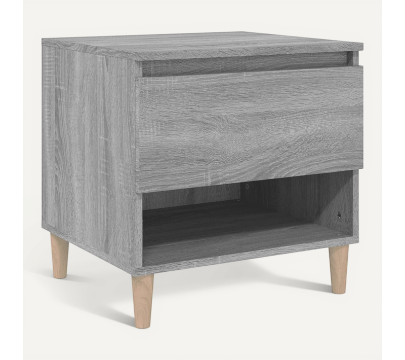 Table De Chevet Sonoma Gris 50x46x50 Cm Bois Contreplaqué
