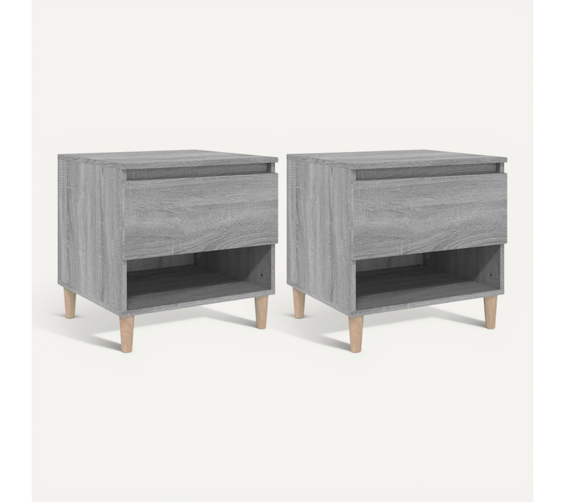 Tables De Chevet 2 Pièces Sonoma Gris 50x46x50cm Bois D’ingénierie