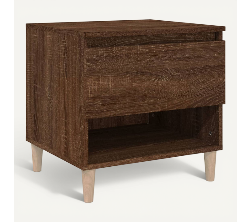 Table De Chevet Chêne Brun 50x46x50 Cm Bois Contreplaqué