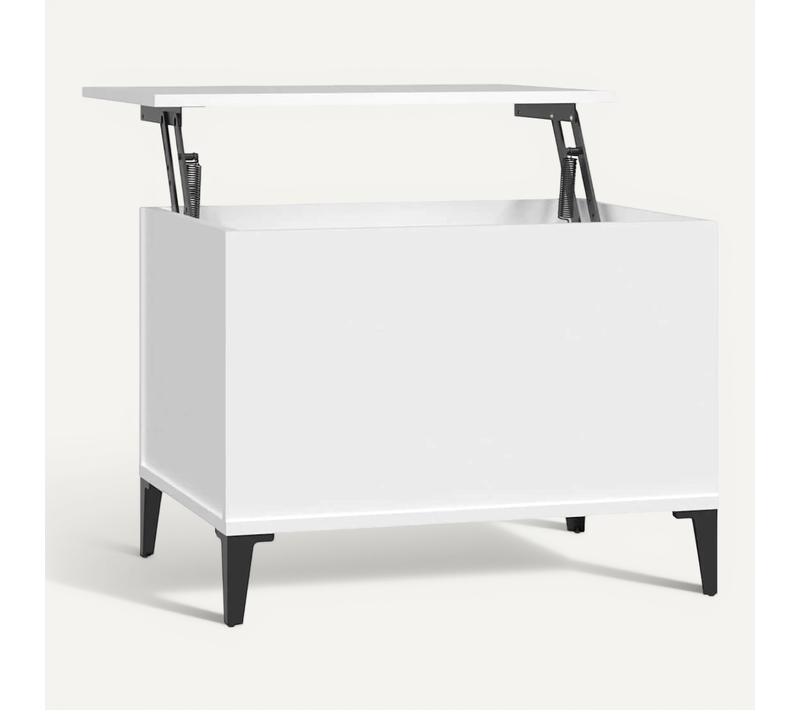 Table Basse Blanc 60x44,5x45 Cm Bois Contreplaqué
