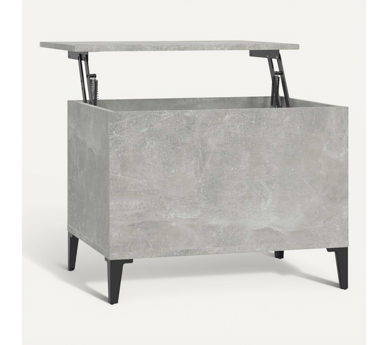 Table Basse Gris Béton 60x44,5x45 Cm Bois Contreplaqué