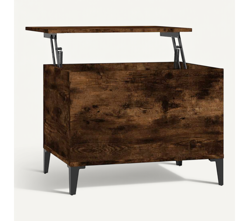 Table Basse Chêne Fumé 60x44,5x45 Cm Bois Contreplaqué