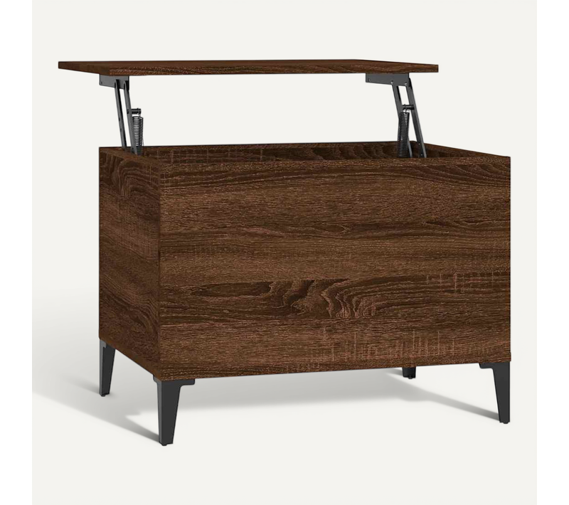 Table Basse Chêne Marron 60x44,5x45 Cm Bois Contreplaqué