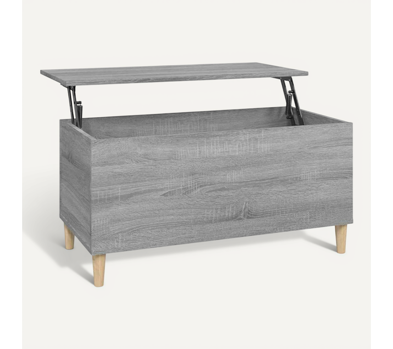 Table Basse Sonoma Gris 90x44,5x45 Cm Bois Contreplaqué