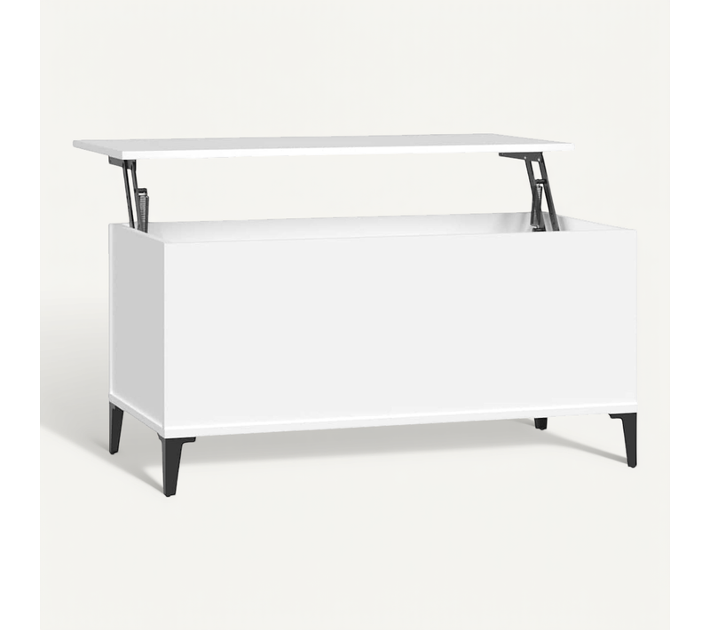 Table Basse Blanc 90x44,5x45 Cm Bois Contreplaqué
