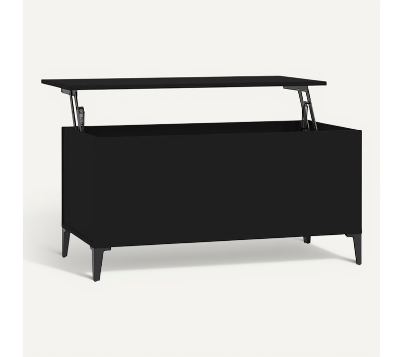 Table Basse Noir 90x44,5x45 Cm Bois Contreplaqué