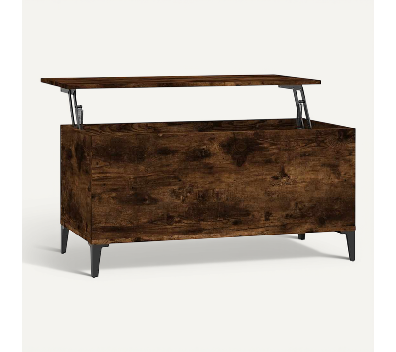 Table Basse Chêne Fumé 90x44,5x45 Cm Bois Contreplaqué
